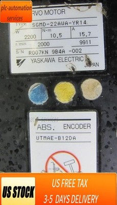 YASKAWA SGMD-22AWA-YR14 2200W 2000 RPM AC SERVO MOTOR W/ UTMAE-B12DA ENCODER