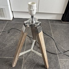 Tripod Table Lamp, Modern Desk Light, Distressed Wood