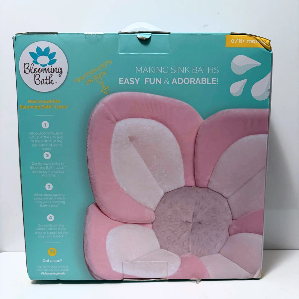 Baño para bebé Blooming Bath Lotus - Rosa - Inserto para fregadero de felpa - Nuevo, nunca usado Foto 2 de 3