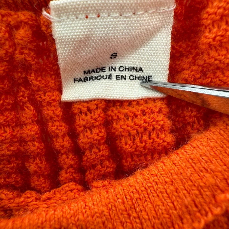 Top tejido Moth Anthropologie Dolman manga corta naranja mezcla seda para mujer pequeño Foto 4 de 4