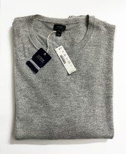 NWT   J.CREW - 100 Cashmere Crewneck Cable Pullover Men's Sweater   Gray  XL