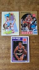 Kevin Johnson Autograph Lot (2 Signed Cards + Early NBA Rookie-Era Card) NR