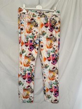 Atelier Gardeur Floral Print Straight Leg Trousers Size 12 (EU 38)