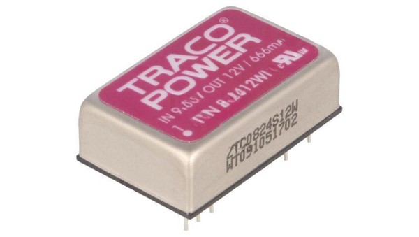 Przetwornica Dc/Dc, 8W, Uwej: 9...36VDC, Uwyj: 12VDC, Iwyj: 666Ma TEN 8-2412WI T-image
