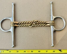 Stainless steel Double Twisted Copper Wire Full Cheek Snaffle Horse Bit - 5"
