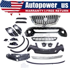 For 2013-2016 Buick Encore Front Bumper Cover Upper Lower Grille Fog Light Set