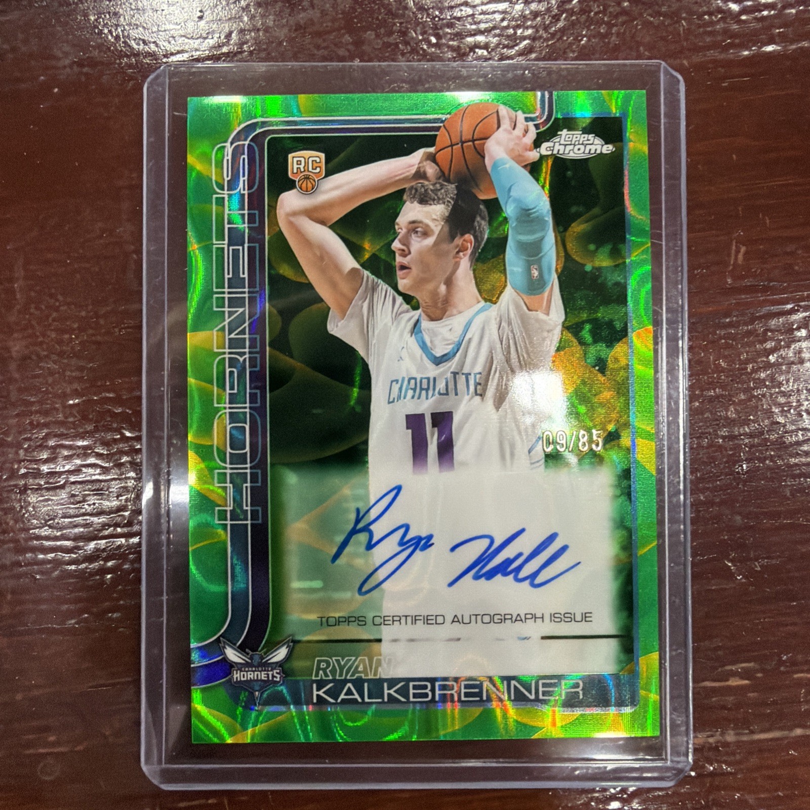 Topps Chrome Update 2025-26 Ryan Kalkbrenner Rookie Green Lava Lamp Auto /85