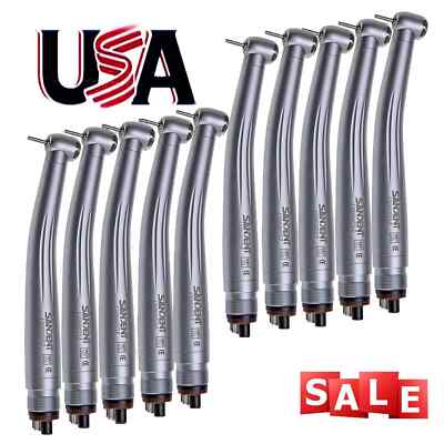 10Pcs SANDENT Dental High Speed Handpiece Push Button 4 hole Fits NSK PANA MAX