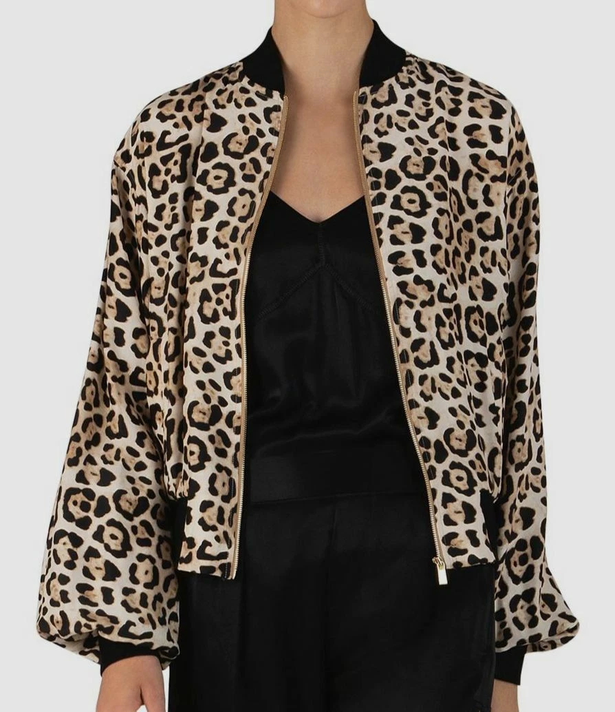 800 Atm Anthony Thomas Melillo Women s Beige Black Leopard Silk