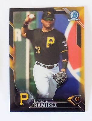 2016 Bowman Chrome Harold Ramirez Black And Gold Parallel #bcp246 Pirates Rookie
