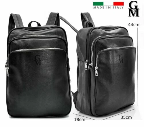 Sac à dos noir en cuir pour homme