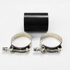 BLACK 2.5" 3-PLY TURBO/INTAKE/INTERCOOLER PIPING SILICONE COUPLER HOSE+T-CLAMP