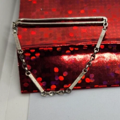 VINTAGE Swank TIE BAR CLIP CLASP STAY Suporte de Gravata PRATA ESTERLINA - Imagem 4 de 4