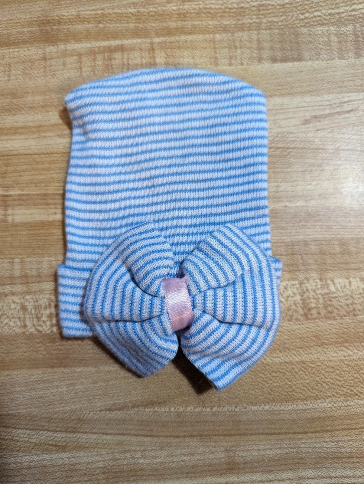 Unbranded Baby Girl Size Newborn Cotton Blend Blue Striped Bow Crib Cap
Opens in a new window or tab
