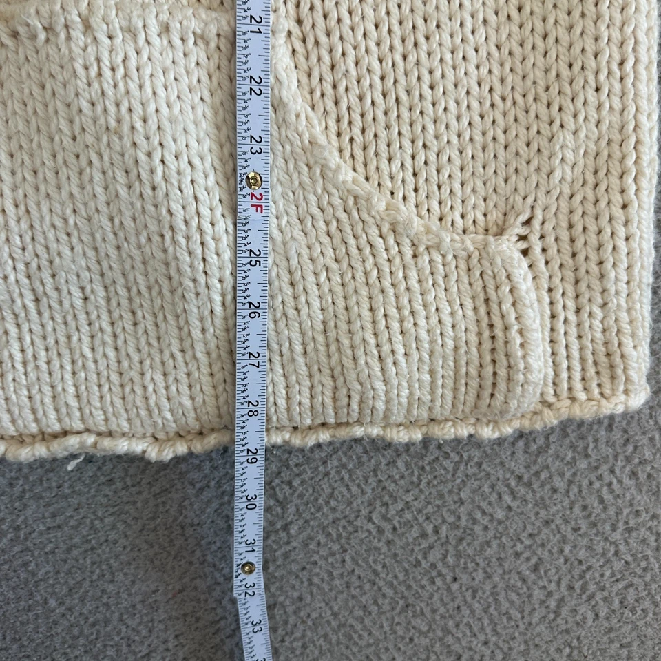 Greg Lauren The Knitted Hoodie Mens XL Chunky Knit Ivory Cream - Image 4 of 4