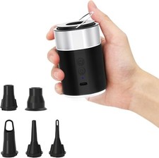 Electric Air Pump for Inflatables - Rechargeable Tiny Pump - Black  Silver