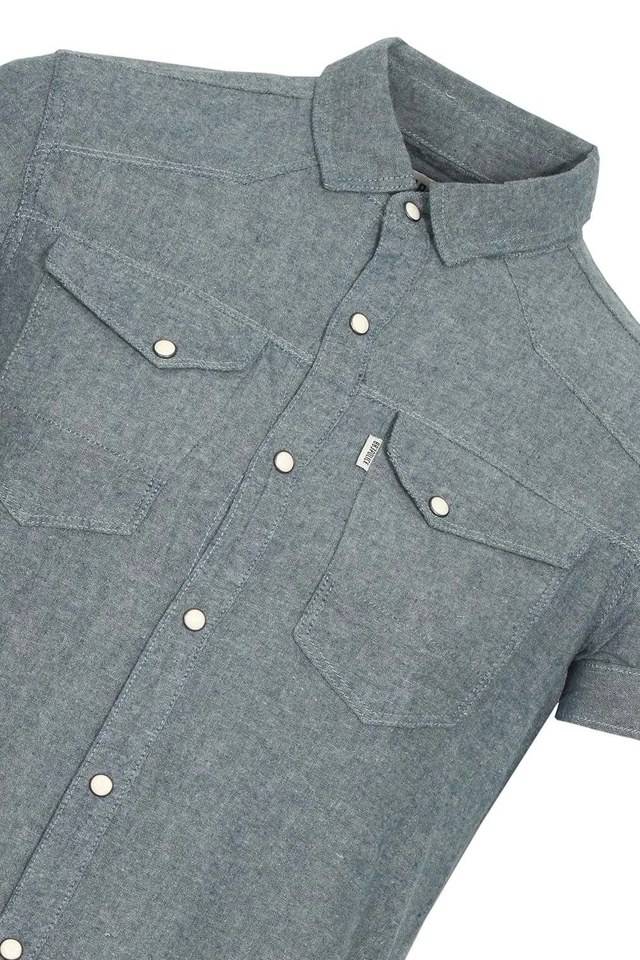 Camisa Hombre 883 POLICE Olvido Camisa Manga Corta Gris Brezo - Imagen 3 de 3