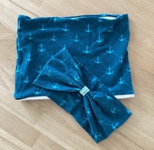 Set Loop Schal Stirnband Mädchen Anker türkis handmade Beanie Gr. 116 128