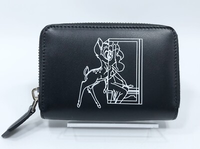 GIVENCHY バンビ ケース 美品 Givenchy Disney Bambi Mini Zip Around Wallet Black Leather