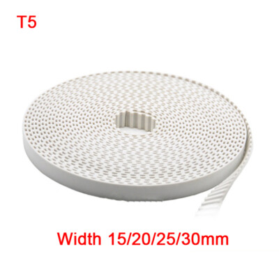 #ad T5 Open ended PU Timing Belt 15mm 20mm 25mm 30mm Width White Polyurethane Belt $80.08