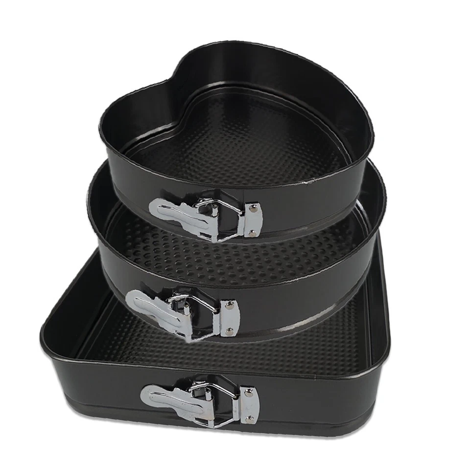 3er Set Backform Springformen Herzform Kuchenform Rundform Backofen Kuchen Torte - Bild 2 von 2