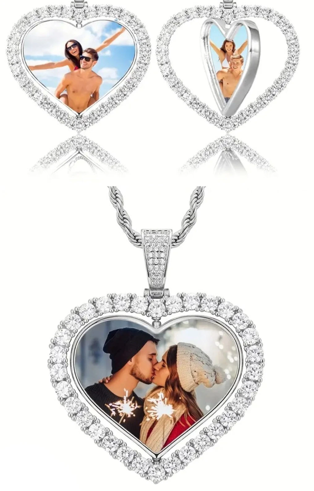 San Valentino Coppia IDea Regalo Mamma Nonna Ricordi Collana ciondolo cuore foto