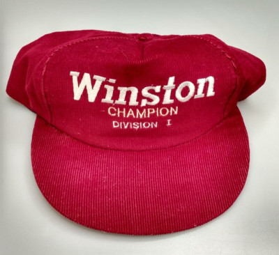 NHRA Winston Drag Racing Champion Corduroy Snapback Hat VTG 80s 90s Made in USA