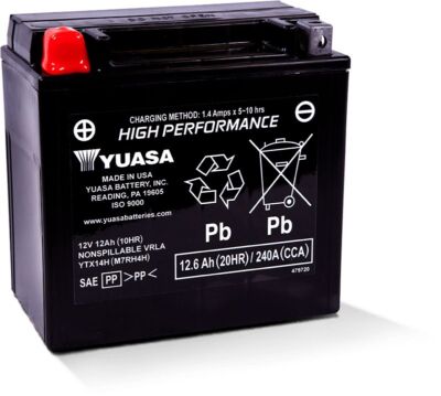 Yuasa Maintenance Free YTX14H 12 Volt Battery For Buell Ulysses XB12X 2006-2010