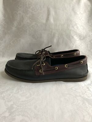 Sperry TOP-SIDER Mens BOAT SHOES 2-EYE 2-TONE Black/Brown  display picture 2