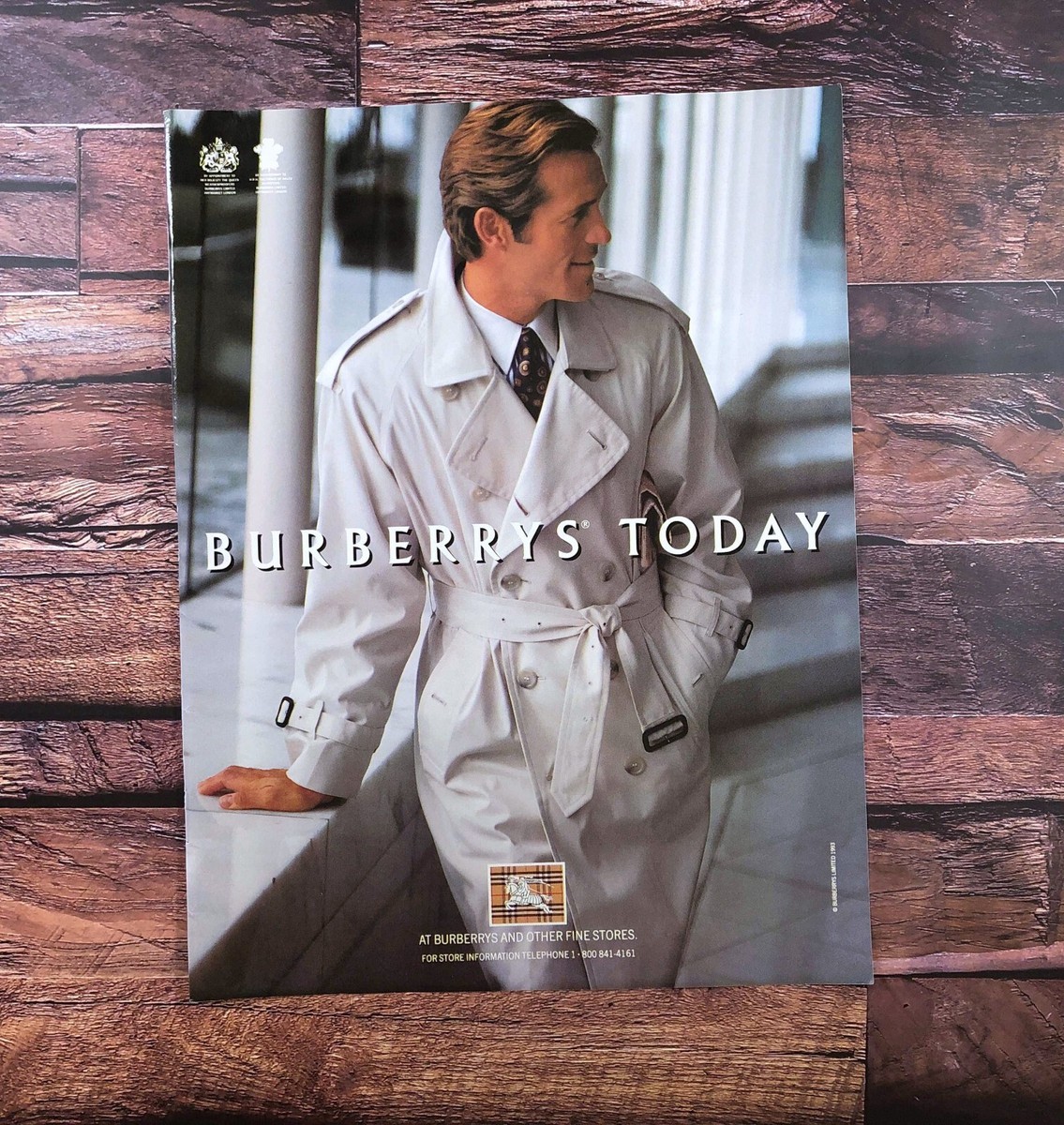 1993 Burberrys Vintage PRINT AD Trench Coat Men's Fashion | eBay