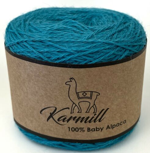 Alpaka Wolle Knäuel 100% Baby Alpaka Garn Paket - 5 Knäuel Sport Gewicht Türkis C705 - Bild 4 von 6