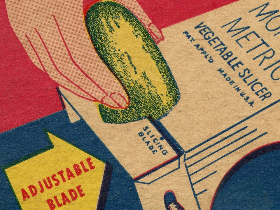 ¡Póster cortador de verduras métrico Morris años 50! (hasta 24" x 36") - Cocina - Arte Foto 2 de 4