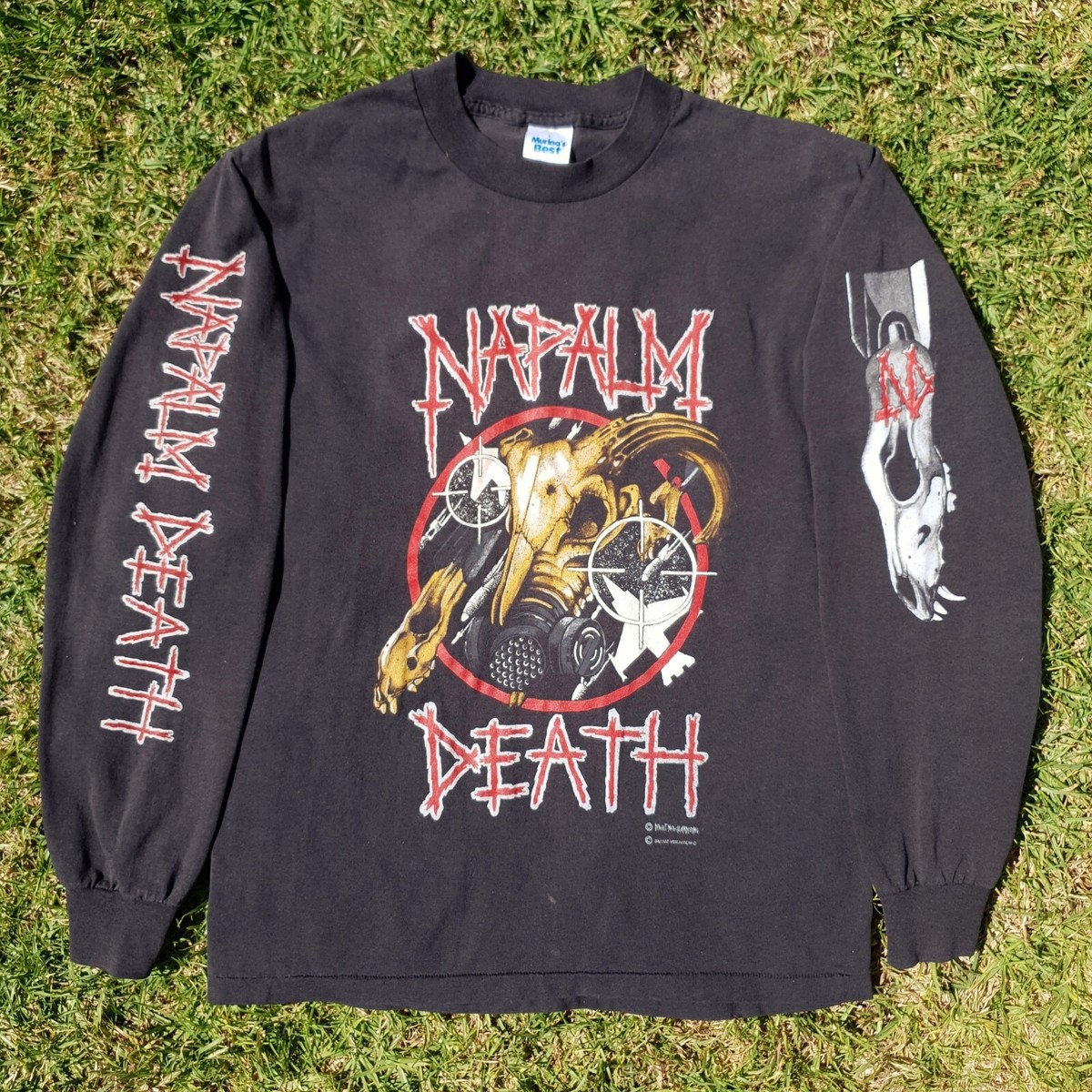Vintage 1991 Napalm Death Tour Shirt Mens L Black Metal Band 90s