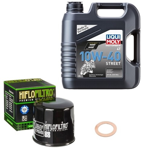 Hiflo ÖLfilter Set Lm 10W-40 Street 4L FüR Triumph Trophy 1215 Abs V13VH Bj.2013-image