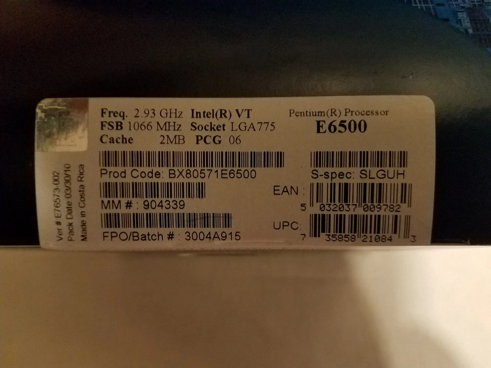 Intel Pentium Dual-Core E6500 2MB L2 Cache 2.9GHz LGA 775 CPU BX80571E6500 SLGUH - Image 2 of 3