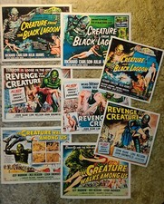 Set Of 8 "Creature From The Black Lagoon"  1954 Reproduction Mini Posters