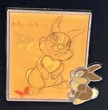 DISNEY SHOPPING THUMPER MISS BUNNY PICTURE ART SERIES PIN LE 250 RARE 2010