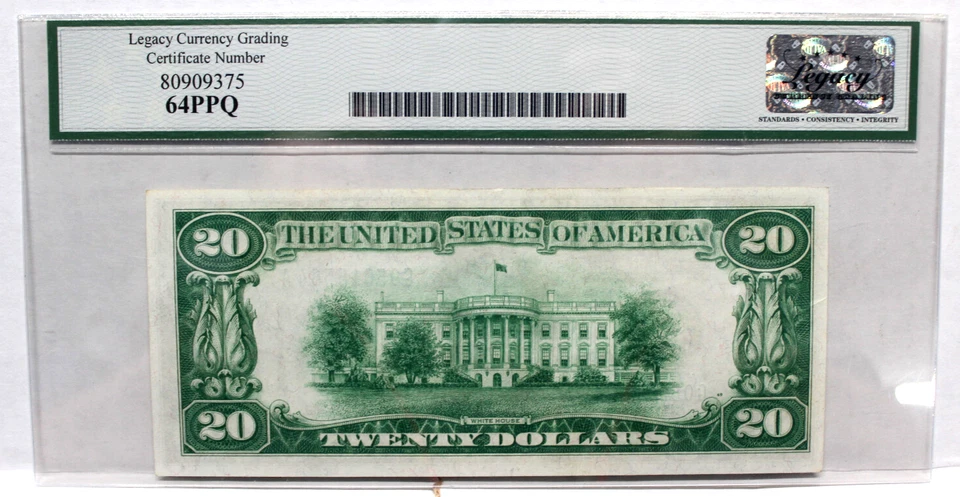 1928 $20 FRN Chicago   FR 2050-G LEGACY 64 PPQ CHOICE CRISP UNCIRCULATED - Image 2 of 4