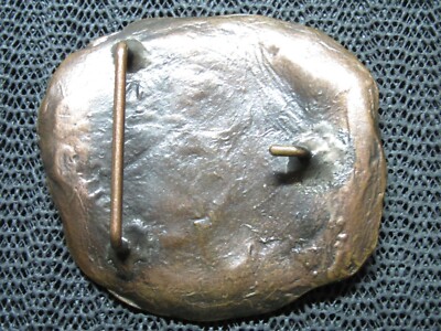 ABSTRACT BRUTALIST COPPER GLASS HIPPIE BELT BUCKLE! VINTAGE  display picture 1