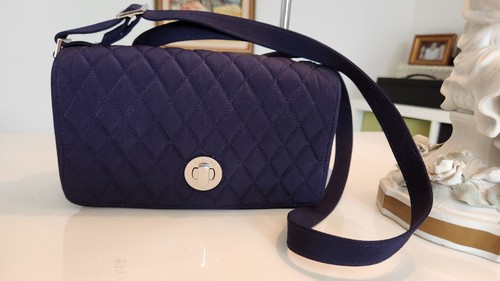 Vera Bradley Umhängetasche dunkelblau Mikrofaser Drehverschluss Crossbody  - Bild 1 von 18