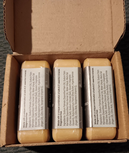 One With Nature Dead Sea Salt Mineral Soap - Argan Oil & Shea Butter Lot Of 3 - Picture 2 of 4