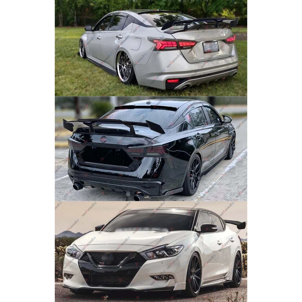 For Nissan Altima 58'' Rear Trunk Spoiler Wing Racing Pro Style JDM Matte Black - Image 2 of 4