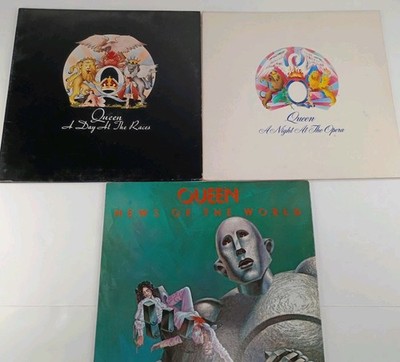 Queen Record Lot Of 3 A Night At The Opera A Day At The Race News Of The World