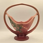 Roseville Bleeding Heart Pink 1940 Vtg Art Pottery Basket 360-10 ~ Excellent!