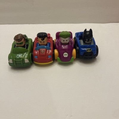 Fisher Price Little People DC Super Friends Wheelies 2009-10 Set of 4