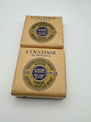 L Occitane Verbena Shea Butter Soap 100g x2 NEW Sealed Bar Set