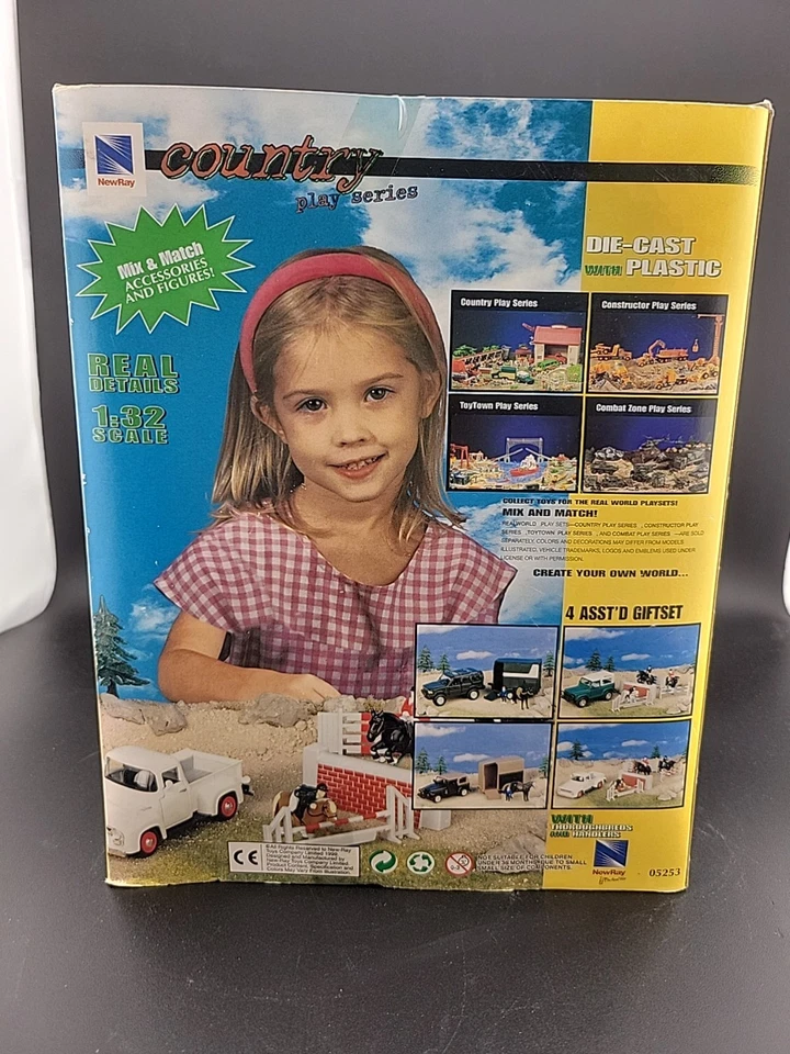 1999 NEW RAY COUNTRY PLAY SERIES TOY 3 Horses 2 Riders Pickup Jumping Fence Wall - Image 3 of 4