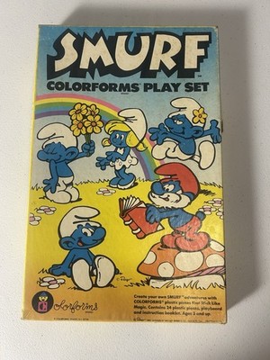 VTG 1981 SMURF Colorforms Play Set - Peyo #655 - Smurfs 80s Cartoon SMURFETTE