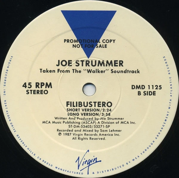 Joe Strummer - Filibustero (12", Promo) (Very Good Plus (VG+)) 3039906772 - Image 2 of 3