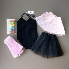 Girls Ballet Leotard Set w Skirts Dance Gymnastics Leg Warmers Hair Clips